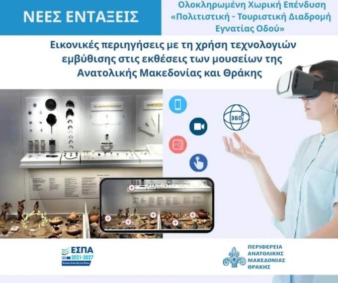 ΠΑΜΘ Ένταξη Εικονικές περιηγήσεις εκθέσεις Μουσείων ΑΜΘ